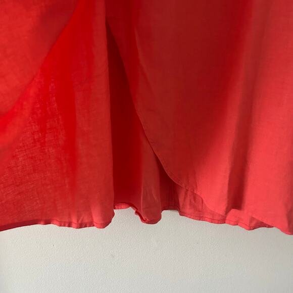 J. Crew Factory Pull-On Faux Wrap Linen Blend Side Tie Midi Skirt M Medium New - Picture 4 of 9